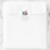 Cute Slaping Koe Script Baby shower Hartelijk dank Ronde Sticker (Tas)