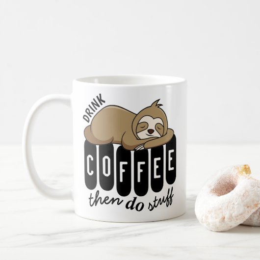 Cute Slaping Koffee Quote Koffiemok (Met donut)