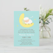 Cute Slaping Lamb Baby shower Party Invitations Kaart (Staand voorkant)