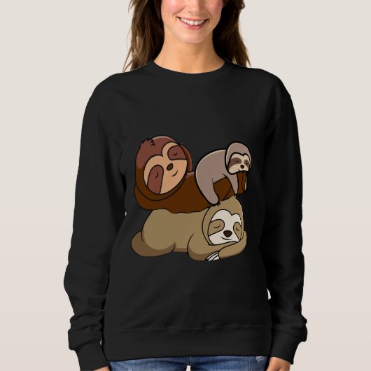 Cute Slaping Lazy Sloon gestapeld Trui (Voorkant)