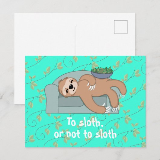 Cute Slaping met lui tropisch Oerwoud Briefkaart (Voorkant / Achterkant)