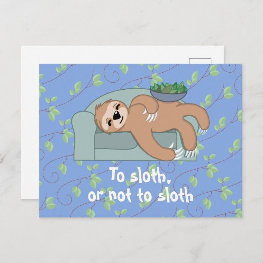 Cute Slaping met lui tropisch Oerwoud Briefkaart (Voorkant / Achterkant)