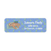 Cute Slaping met lui tropisch Oerwoud Etiket (Voorkant)