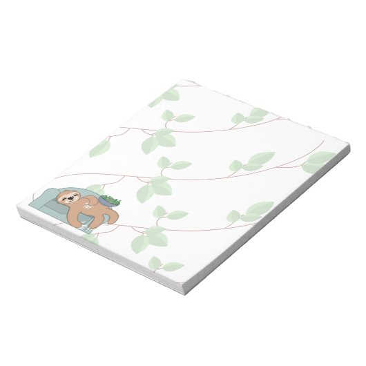 Cute Slaping met lui tropisch Oerwoud Notitieblok (Linkerzijde)