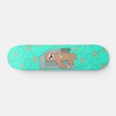 Cute Slaping met lui tropisch Oerwoud Persoonlijk Skateboard (Horizontaal)