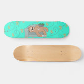 Cute Slaping met lui tropisch Oerwoud Persoonlijk Skateboard (Horizontaal)