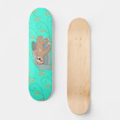 Cute Slaping met lui tropisch Oerwoud Persoonlijk Skateboard (Voorkant)