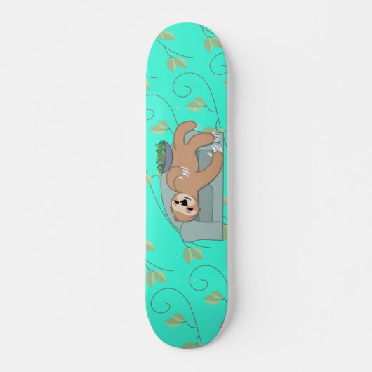 Cute Slaping met lui tropisch Oerwoud Persoonlijk Skateboard (Voorkant)