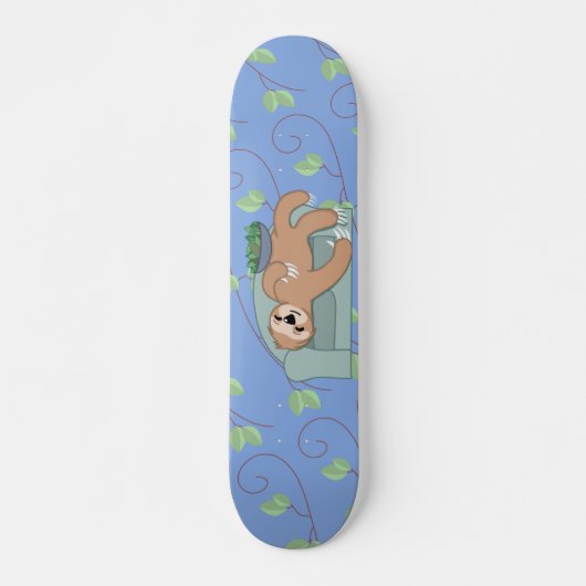 Cute Slaping met lui tropisch Oerwoud Persoonlijk Skateboard (Voorkant)