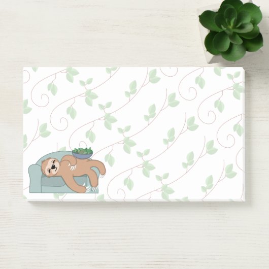 Cute Slaping met lui tropisch Oerwoud Post-it® Notes (Kantoor)