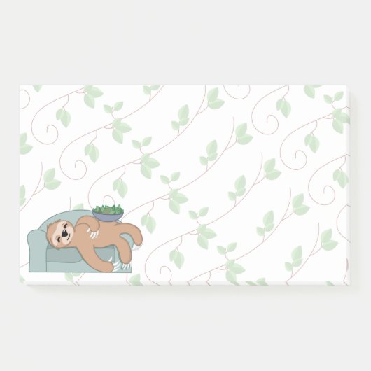 Cute Slaping met lui tropisch Oerwoud Post-it® Notes (Voorkant)