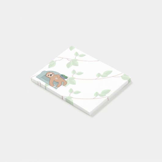 Cute Slaping met lui tropisch Oerwoud Post-it® Notes (Schuin)