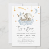 Cute Slaping Panda Blue Het is een Jongen Baby sho Kaart (Voorkant)