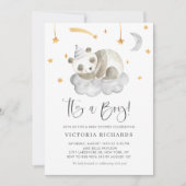 Cute Slaping Panda Grey Het is een Baby shower van Kaart (Voorkant)