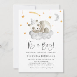 Cute Slaping Panda Grey Het is een Baby shower van Kaart