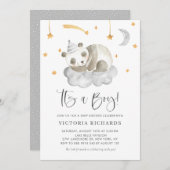 Cute Slaping Panda Grey Het is een Baby shower van Kaart (Voorkant / Achterkant)
