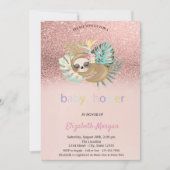 Cute Slaping Roos Gold Bokeh Baby shower Kaart (Voorkant)