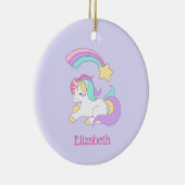 Cute Slaping Unicorn met kleurrijke Shootster Keramisch Ornament (Rechts)