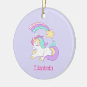 Cute Slaping Unicorn met kleurrijke Shootster Keramisch Ornament (Links)