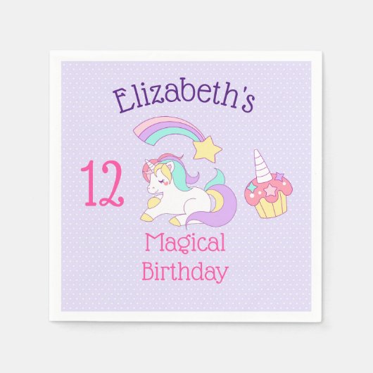 Cute Slaping Unicorn met kleurrijke Shootster Servet (Voorkant)