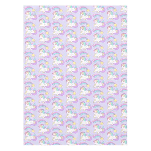 Cute Slaping Unicorn met kleurrijke Shootster Tafelkleed (Voorkant)