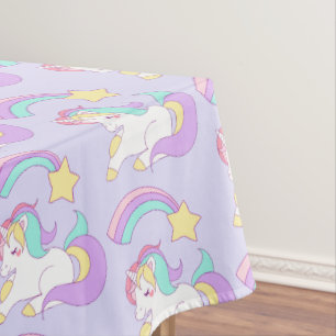 Cute Slaping Unicorn met kleurrijke Shootster Tafelkleed