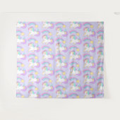 Cute Slaping Unicorn met kleurrijke Shootster Wandkleed (Voorkant (horizontaal))