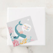Cute Slaping Whale Baby shower Bedankjes Labels (In situ)