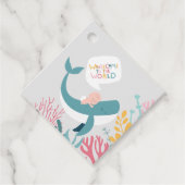 Cute Slaping Whale Baby shower Bedankjes Labels (Voorkant)