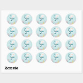 Cute Slaping Whale Baby shower Ronde Sticker (Vel)