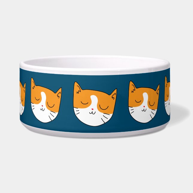 Cute Slapy Cat Pet Bowl Grote Voerbakje (Voorkant)