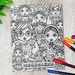 Cute Slavic Folk Art Nesting Dolls Adult Colour Legpuzzel<br><div class="desc">nestende poppenfamilie zwart-wit Slavic folk art design voor het kleuren met een aanpasbare naam voor een uniek gepersonaliseerd geschenk voor elke gelegenheid.</div>