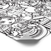 Cute Slavic Folk Art Nesting Dolls Family Colour Poster (Hoek)