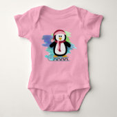 Cute Sled Penguin Abstract Romper (Voorkant)