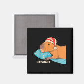 Cute Sleeng Capybara Napybara Pyjama Jongens Meisj Magneet (Voorkant / Achterkant)