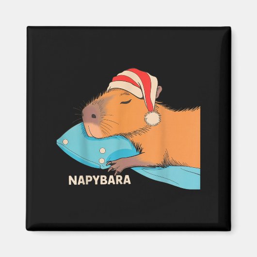 Cute Sleeng Capybara Napybara Pyjama Jongens Meisj Magneet (Voorkant)