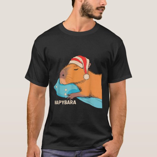 Cute Sleeng Capybara Napybara Pyjama Jongens Meisj T-shirt (Voorkant)