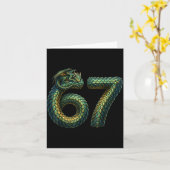 Cute Sleeng Dragon 67 Cool Six-seven Funny Six Sev Kaart (Gele Bloem)