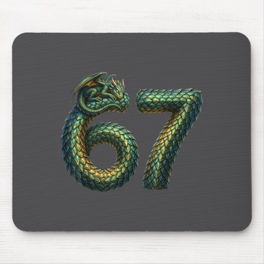 Cute Sleeng Dragon 67 Cool Six-seven Funny Six Sev Muismat (Voorkant)