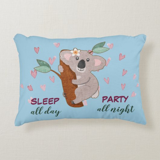Cute Sleep de hele dag Koala Beer Baby Accent Kussen (Voorkant)