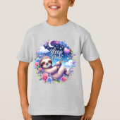 Cute Sleep Mode Sloth Night Sky T-Shirt (Voorkant)