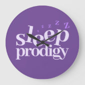 Cute Sleep Prodigy Word Art Grote Klok (Voorkant)