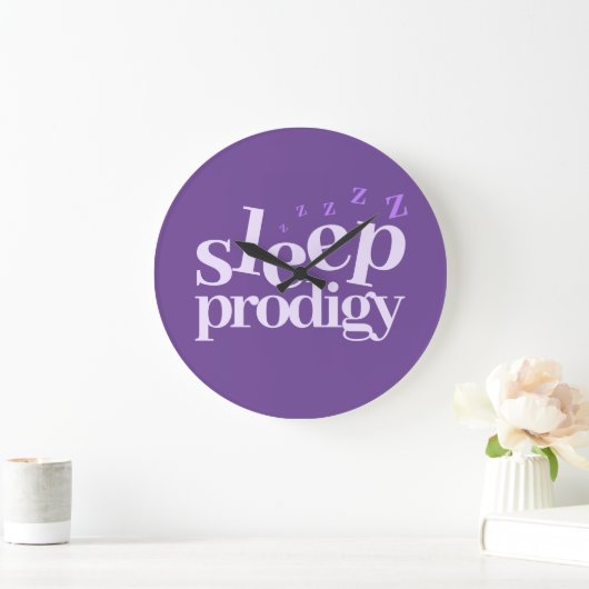 Cute Sleep Prodigy Word Art Grote Klok (Huis)