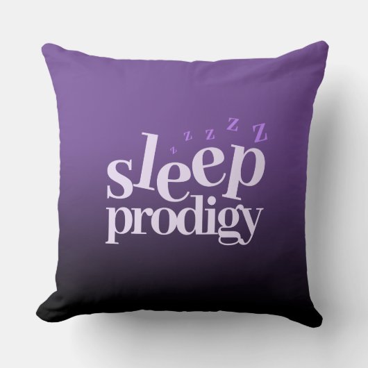 Cute Sleep Prodigy Word Art Kussen (Voorkant)