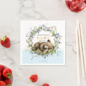 Cute Sleeping Baby Bear Baby Shower Napkins Servet (Insitu)