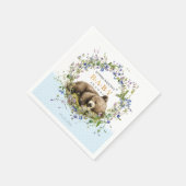 Cute Sleeping Baby Bear Baby Shower Napkins Servet (Hoek)