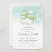 Cute Sleeping Baby Dinosaur Boy Baby shower   Kaart (Voorkant)