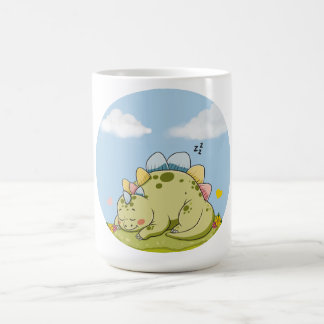 Cute Sleeping Baby Dinosaur Pastel Mug Koffiemok