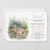 Cute Sleeping Baby Doe Baby Shower Kaart (Voorkant)