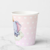 Cute Sleeping Baby Elephant Baby Shower Paper Cups Papieren Bekers (Achterkant)